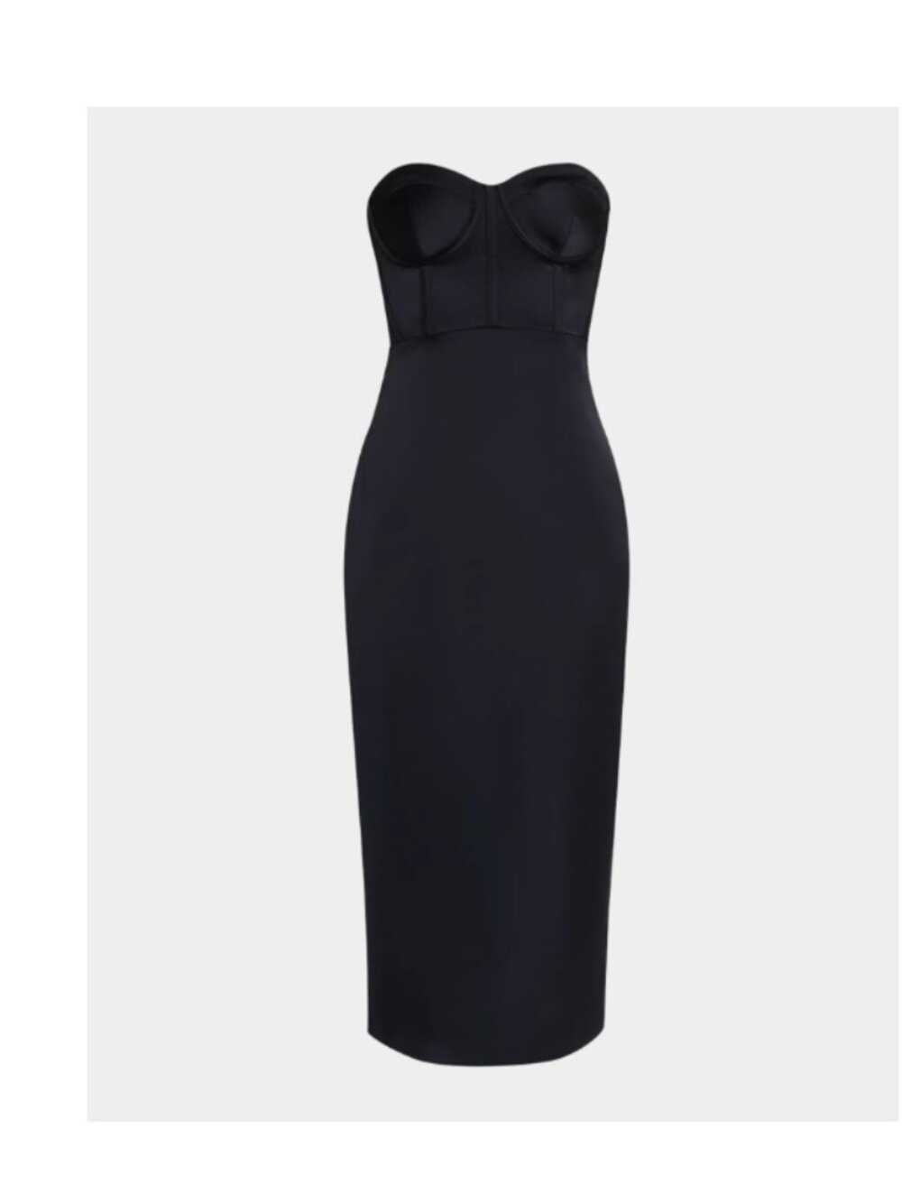 Ramy Brook Strapless Black Midi Bustier Dress